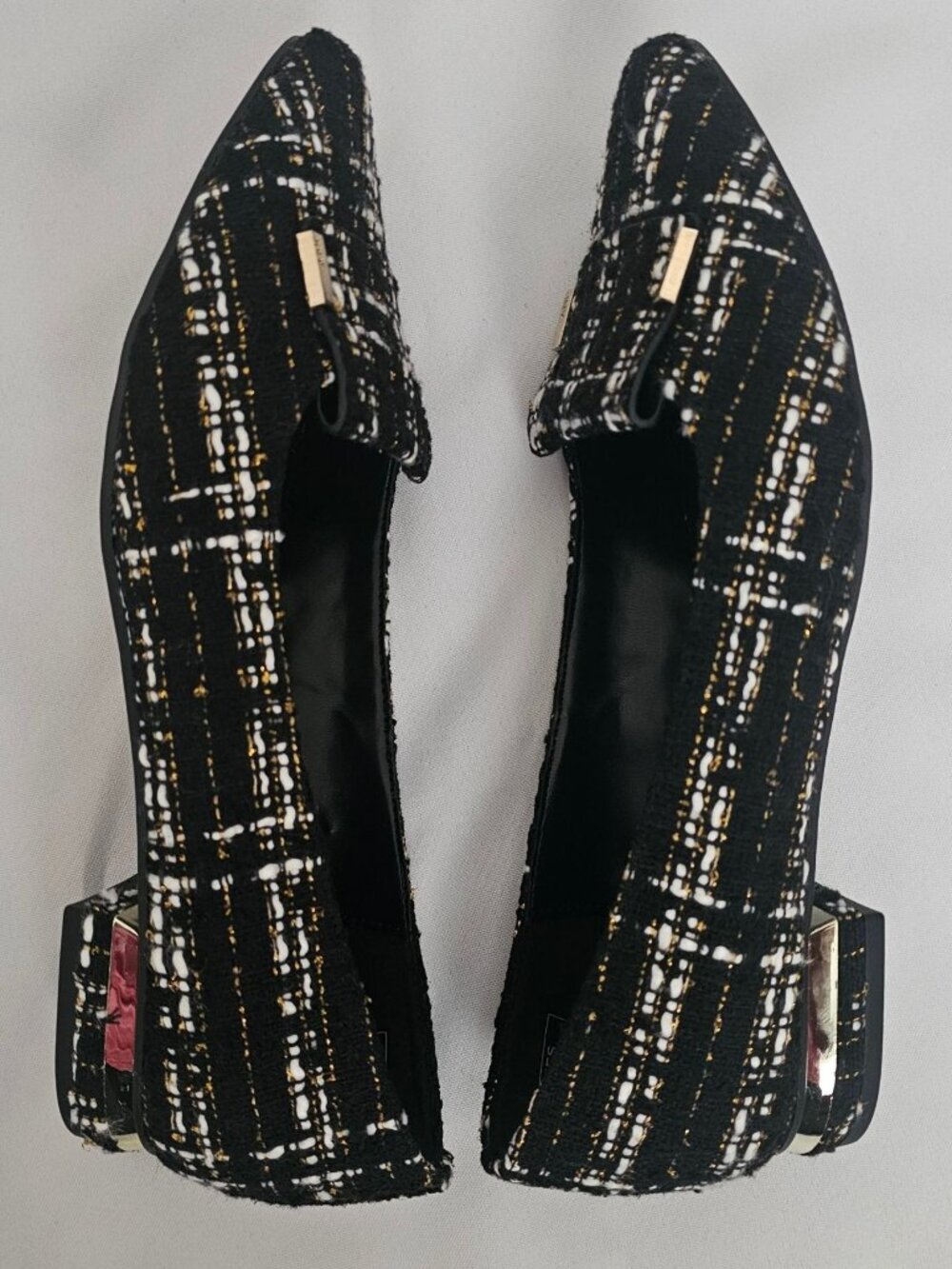 Jones New York Women's Black Tweed Quesheen Pointed Toe Tailored Flats Size 8M - Picture 13 of 15